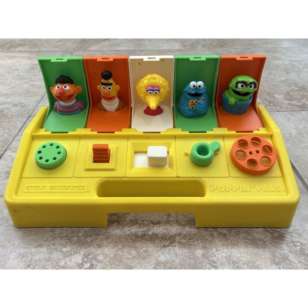 Vintage Sesame Street Poppin Pals Child Guidance Ernie Bert Big Bird Cookie Is a